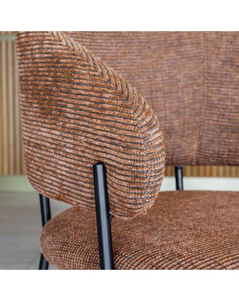 Ensemble table + 6 fauteuils Quito naturel/terracotta - 56.3x84.5x57.7cm