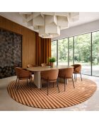 Ensemble table + 6 fauteuils Quito naturel/terracotta - 56.3x84.5x57.7cm