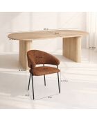 Ensemble table + 6 fauteuils Quito naturel/terracotta - 56.3x84.5x57.7cm