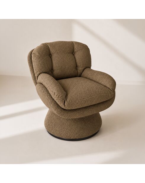 Fauteuil pivotant Gustave marron - 80x69x77.5 cm