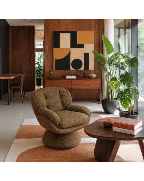 Fauteuil pivotant Gustave marron - 80x69x77.5 cm