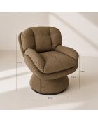 Sillón giratorio Gustave marrón - 80x69x77,5 cm