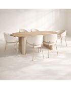 Ensemble table  fauteuils Quito écru /naturel - 220x90x75cm
