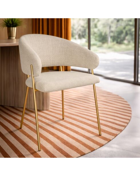 Ensemble table  fauteuils Quito écru /naturel - 220x90x75cm