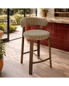 2 sillas de bar Suzie taupe/madera - 50x50x90 cm