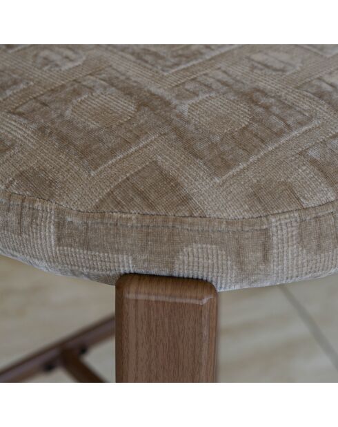 2 chaises de bar Suzie taupe / bois - 50x50x90 cm