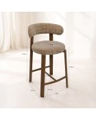2 sillas de bar Suzie taupe/madera - 50x50x90 cm