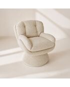 Sillón giratorio Gustave beige - 74x61x70 cm