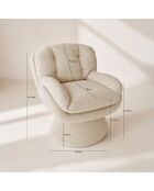 Sillón giratorio Gustave beige - 74x61x70 cm