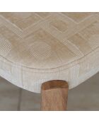 Ensemble table + 6 chaises Suzie naturel/ beige - 220x90x75cm