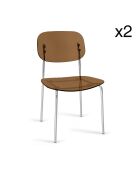 Lot de 2 chaises  Glam marron - 49x42x78cm