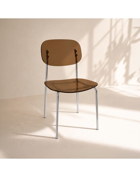 Lot de 2 chaises Glam marron - 49x42x78cm