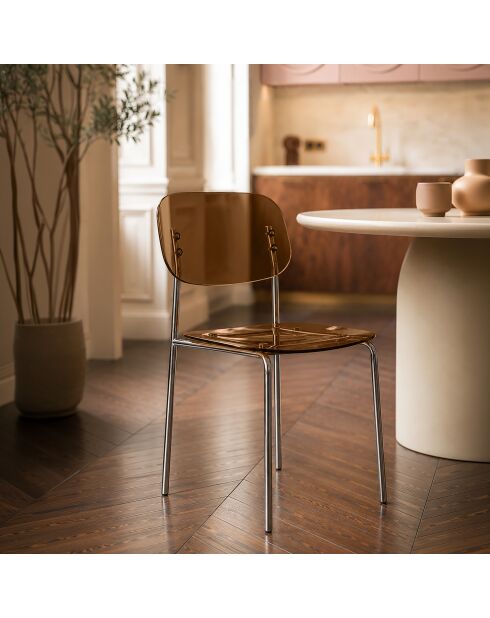 Lot de 2 chaises Glam marron - 49x42x78cm