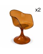 Set de 2 sillones Glam naranjas - 62x53x81 cm