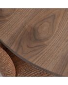 Ensemble table extensible  fauteuils Ginette terracotta - D. 180/220cm
