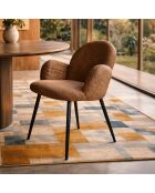 Ensemble table extensible  fauteuils Ginette terracotta - D. 180/220cm