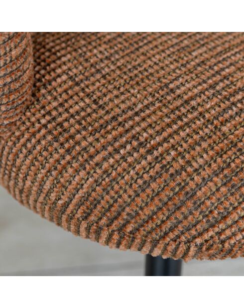 Ensemble table extensible  fauteuils Ginette terracotta - D. 180/220cm