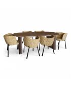 Juego de sillones y mesa Suzan amarillo/natural - 230 x 90 x 76 cm