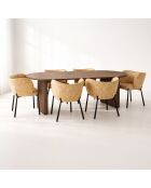 Juego de sillones y mesa Suzan amarillo/natural - 230 x 90 x 76 cm