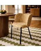 Juego de sillones y mesa Suzan amarillo/natural - 230 x 90 x 76 cm