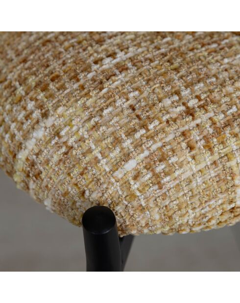 Juego de sillones y mesa Suzan amarillo/natural - 230 x 90 x 76 cm