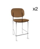 2 chaises de bar Glam  marron -  49x42x88 cm