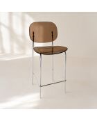 2 chaises de bar Glam  marron -  49x42x88 cm