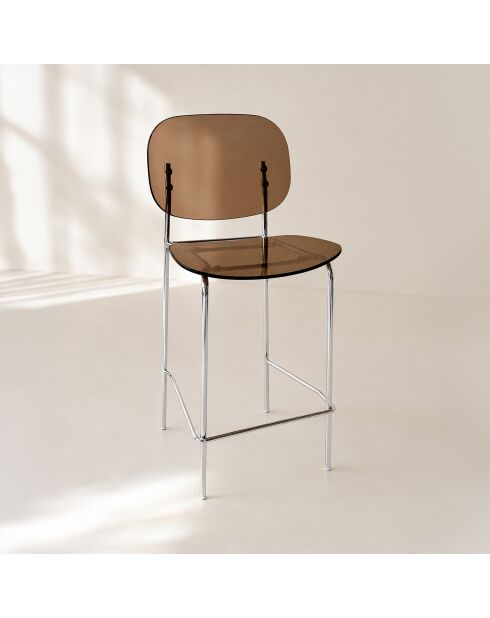 2 chaises de bar Glam marron - 49x42x88 cm