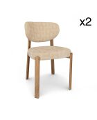 Set de 2 sillas Suzie beige - 55x48x80,5 cm