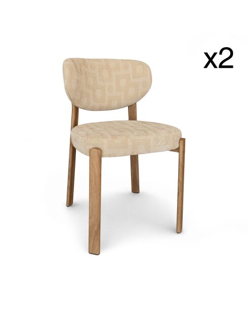 Lot 2 chaises Suzie beiges - 55x48x80.5 cm