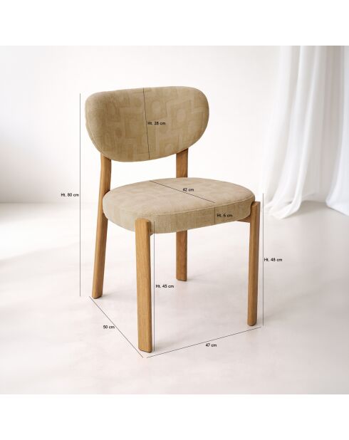 Lot 2 chaises Suzie beiges - 55x48x80.5 cm