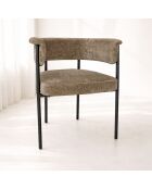 Set de 2 sillones mesa Colette negro/café - 61x52x70 cm