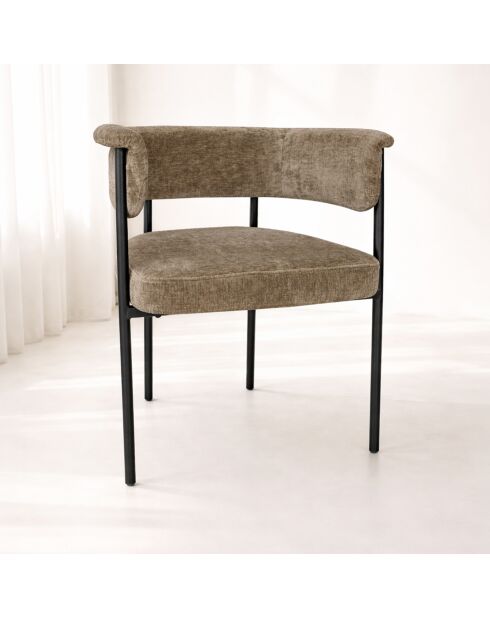 Lot2 fauteuils table Colette noir/ coffee - 61x52x70 cm