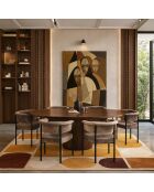 Set de 2 sillones mesa Colette negro/café - 61x52x70 cm