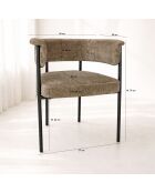 Set de 2 sillones mesa Colette negro/café - 61x52x70 cm