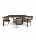 Ensemble table extensible + 6 fauteuils colette coffee - D.180/220cm