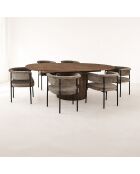 Ensemble table extensible + 6 fauteuils colette coffee - D.180/220cm