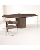 Ensemble table extensible + 6 fauteuils colette coffee - D.180/220cm