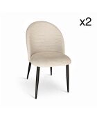Set de 2 sillas Leonie negro/crudo - 50,5 x 50,5 x 85,5 cm