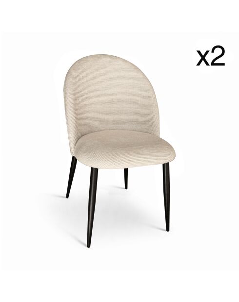 Lot 2 chaises Leonie noir / ecru - 50.5x50.5x85.5 cm