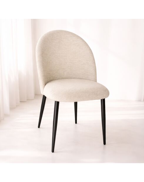 Lot 2 chaises Leonie noir / ecru - 50.5x50.5x85.5 cm