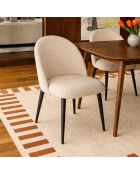 Set de 2 sillas Leonie negro/crudo - 50,5 x 50,5 x 85,5 cm