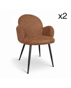 Set de 2 sillas de mesa Ginette de terracota, 64 x 60 x 86 cm