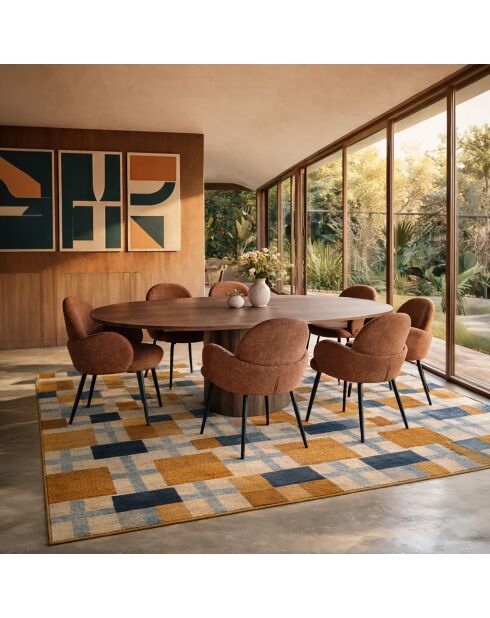 Lot 2 fauteuils de table Ginette terracotta - 64 x 60 x 86 cm