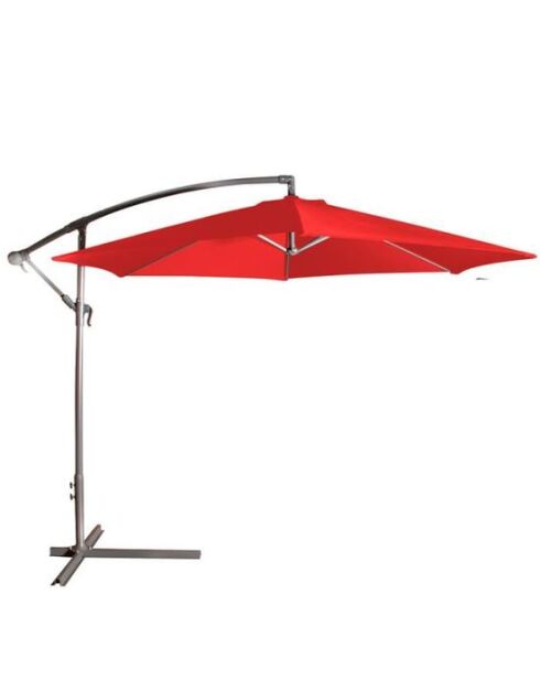 Sombrilla de puerta redonda roja de lona de 180 g, 300 cm de diámetro