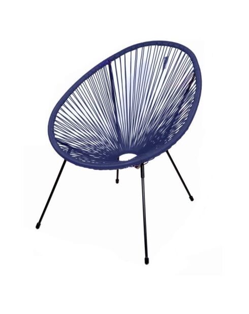 Le Cabana fauteuil en resine bleu marine 4 pieds - 72x88x36cm