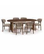 Set tavolo 230 cm sedie Suzie taupe - 230 x 90 x 76 cm/ D.2,5 cm