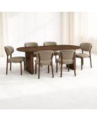 Set tavolo 230 cm sedie Suzie taupe - 230 x 90 x 76 cm/ D.2,5 cm