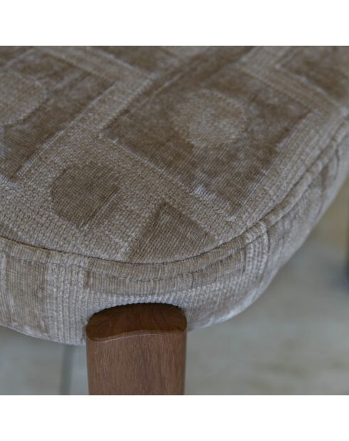 Set tavolo 230 cm sedie Suzie taupe - 230 x 90 x 76 cm/ D.2,5 cm