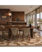 Set tavolo 230 cm sedie Suzie taupe - 230 x 90 x 76 cm/ D.2,5 cm